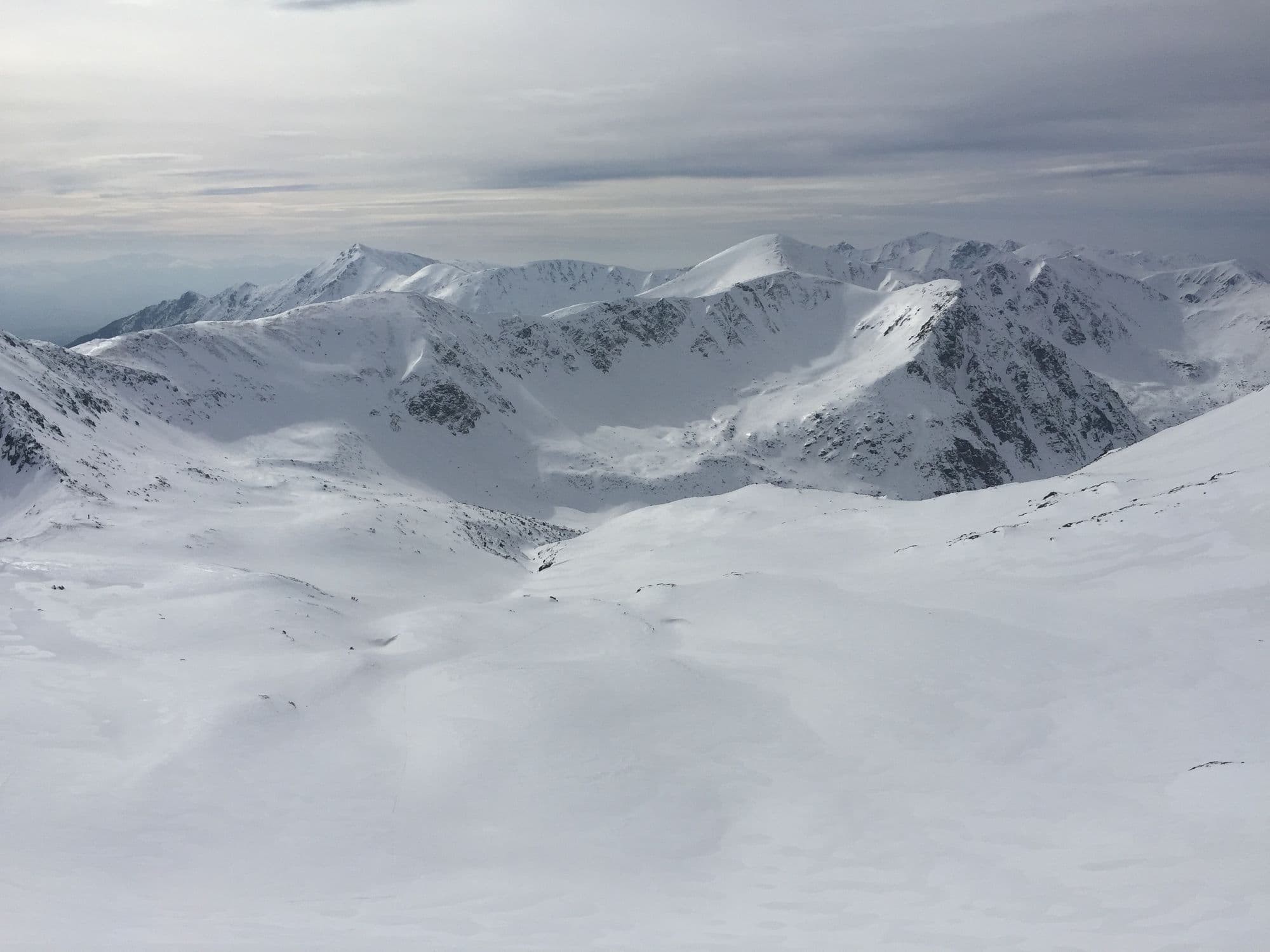 Žiemiška Tatrų kalnų panorama